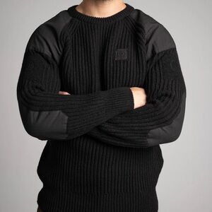 Thrudark heritech rib knit jumper black sweater